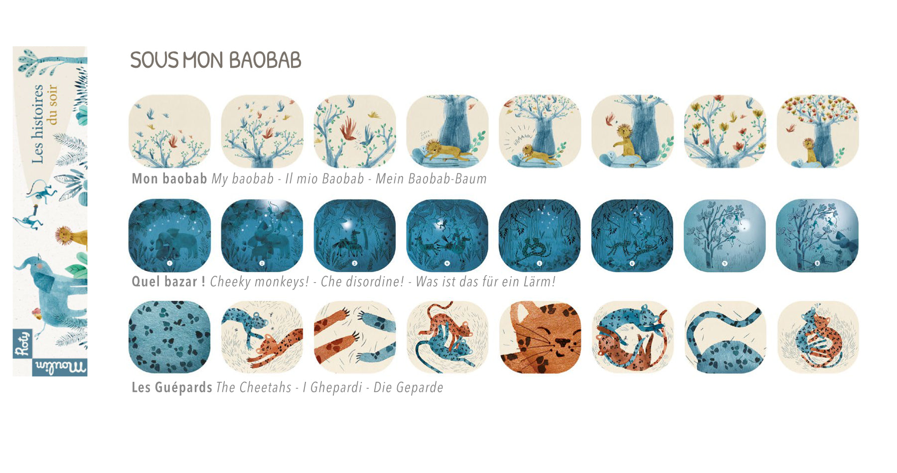 Lampada proietta storie della buonanotte, Sous mon Baobab