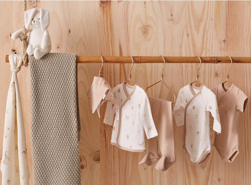 Bamboo and organic cotton bibs, Set of 2 Farm