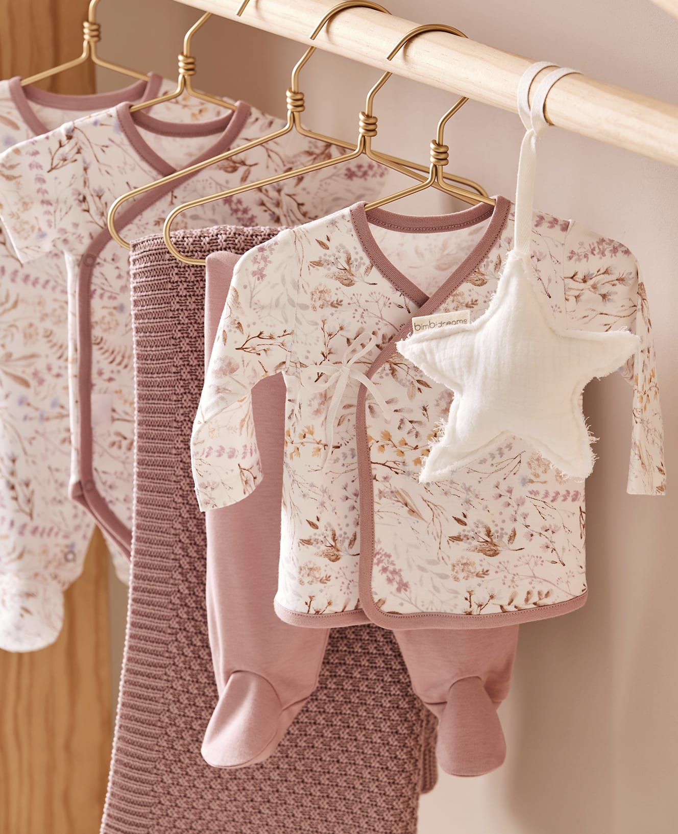 Niza Organic Cotton Bamboo Long Sleeve Baby Bodysuit, Set of 2