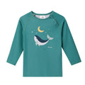 Long-sleeved sun protection T-shirt, Green Whale
