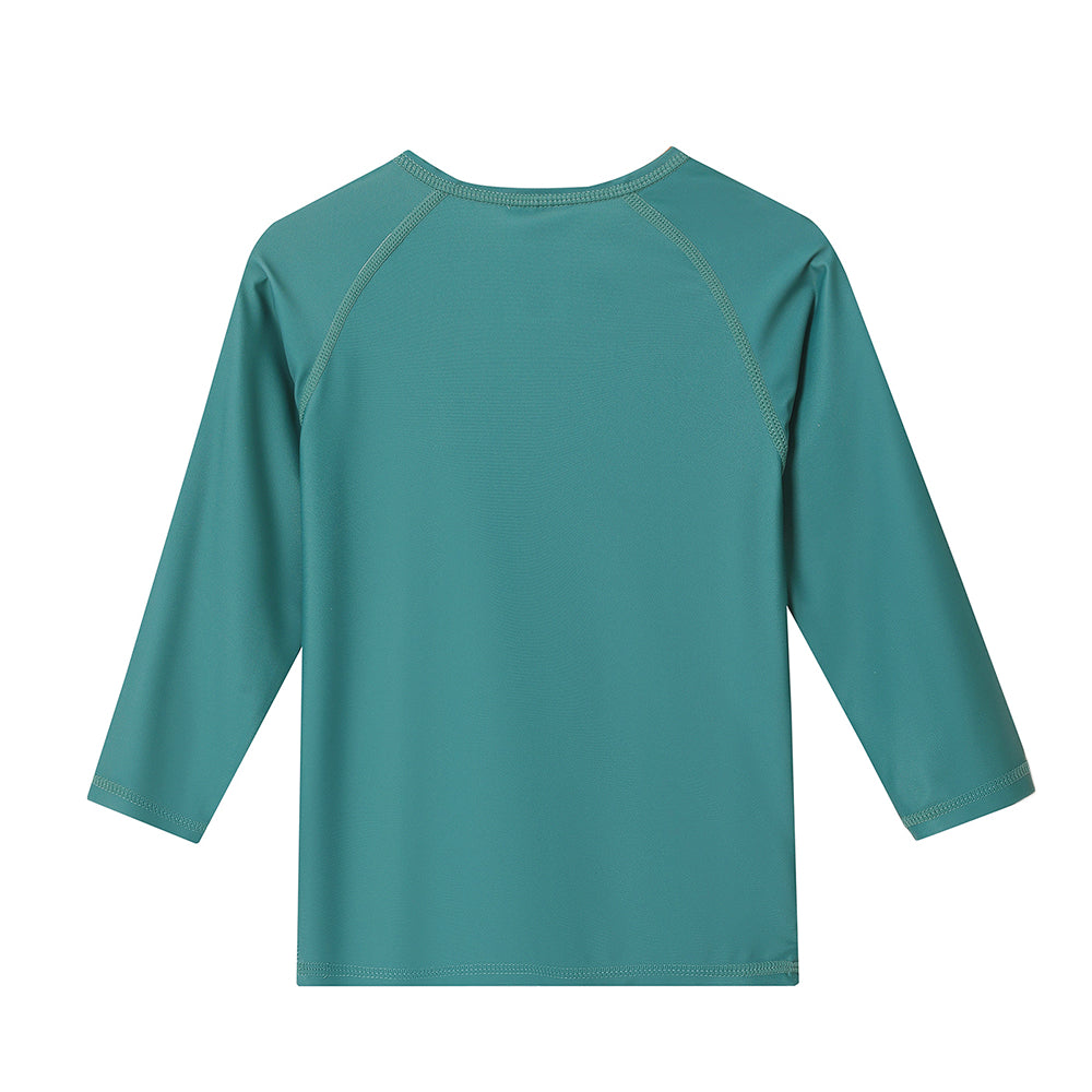 Long-sleeved sun protection T-shirt, Green Whale