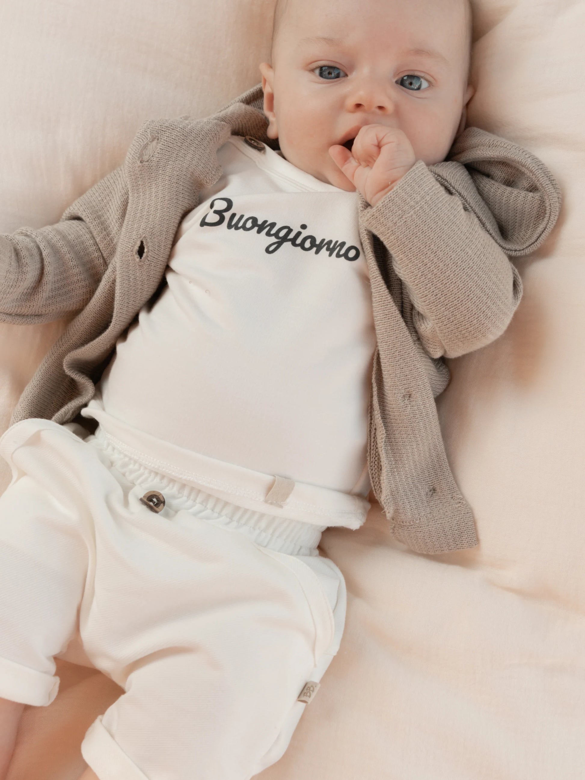 Pantaloni bermuda in bambù e cotone bio, Jeans white | Bamboom