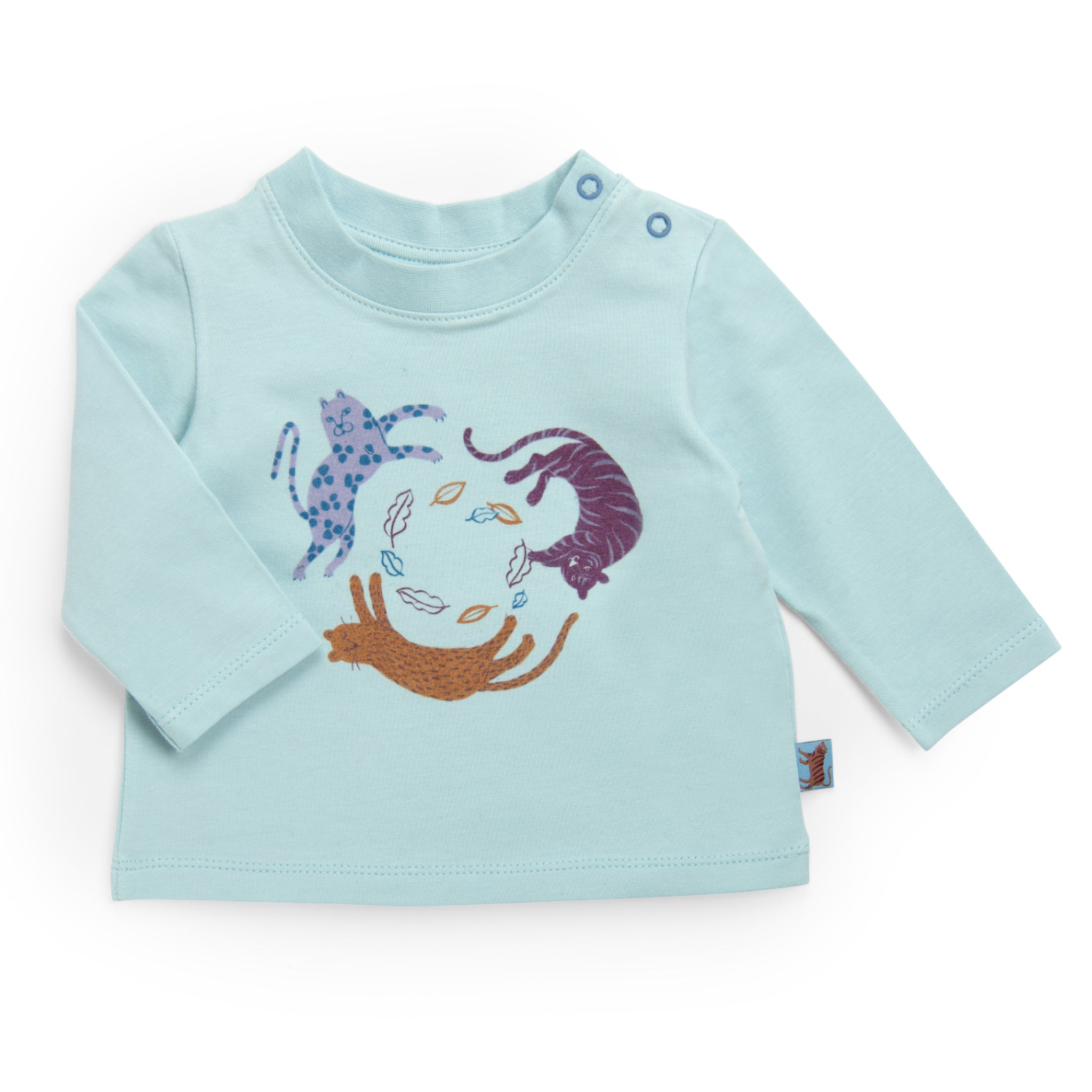Blue T-shirt with tigers print, Malo