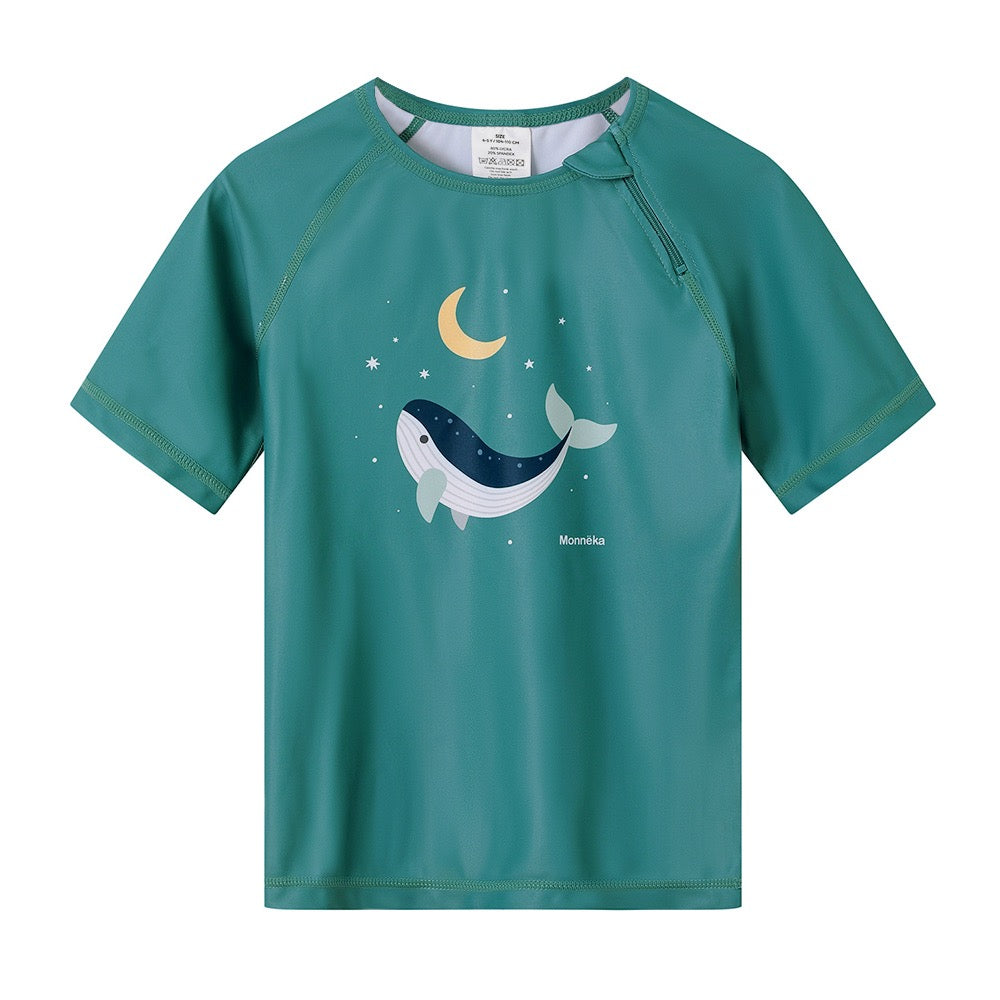 Maglietta con protezione solare, Balena verde