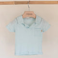 Polo shirt in bamboo and organic cotton, Water petrol