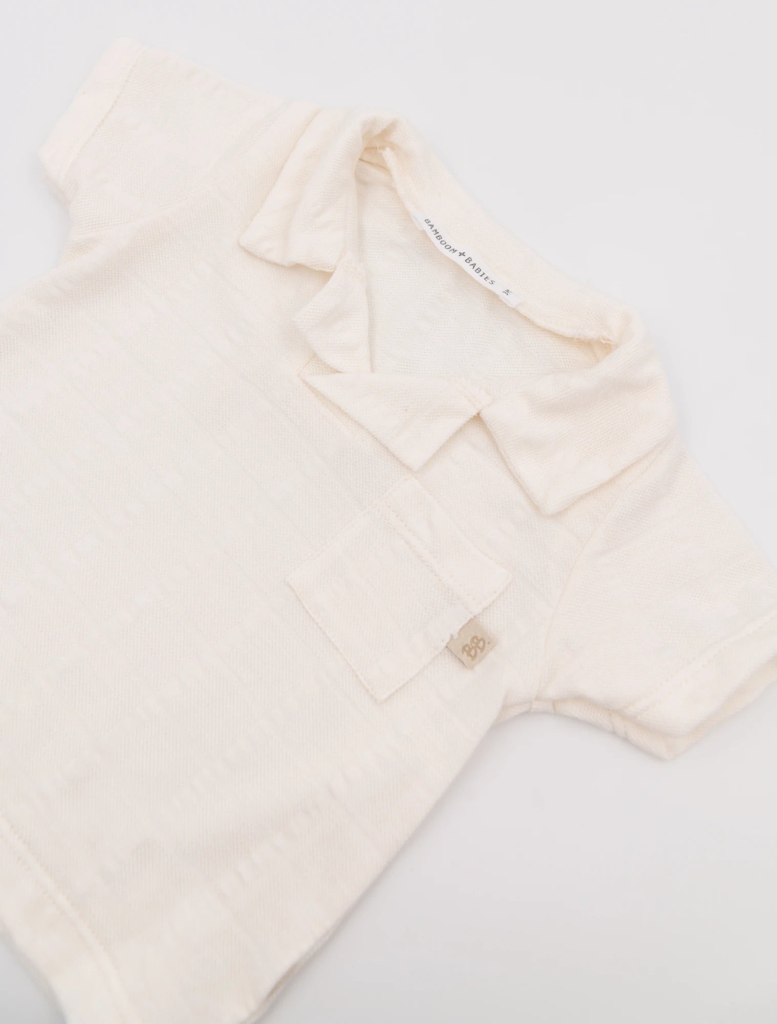 Maglietta polo in bambù e cotone bio Off white | Bamboom Made in Italy