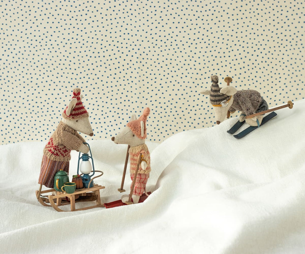 Winter Mouse with Skis, Big Sister - Pink