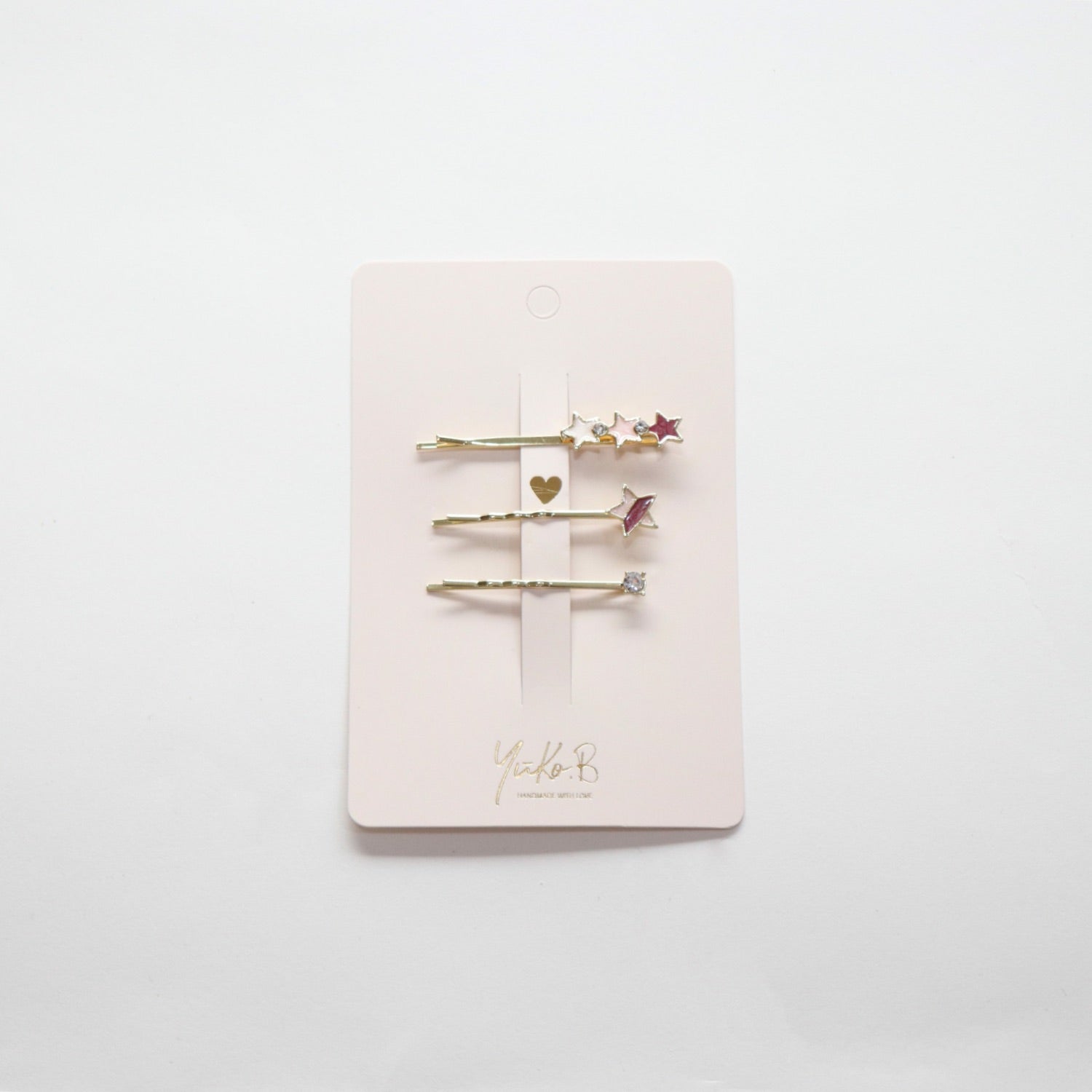Hair clips, Pink star trio