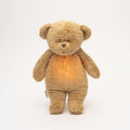 Moonie Humming bear in organic cotton with nightlight, Cappuccino