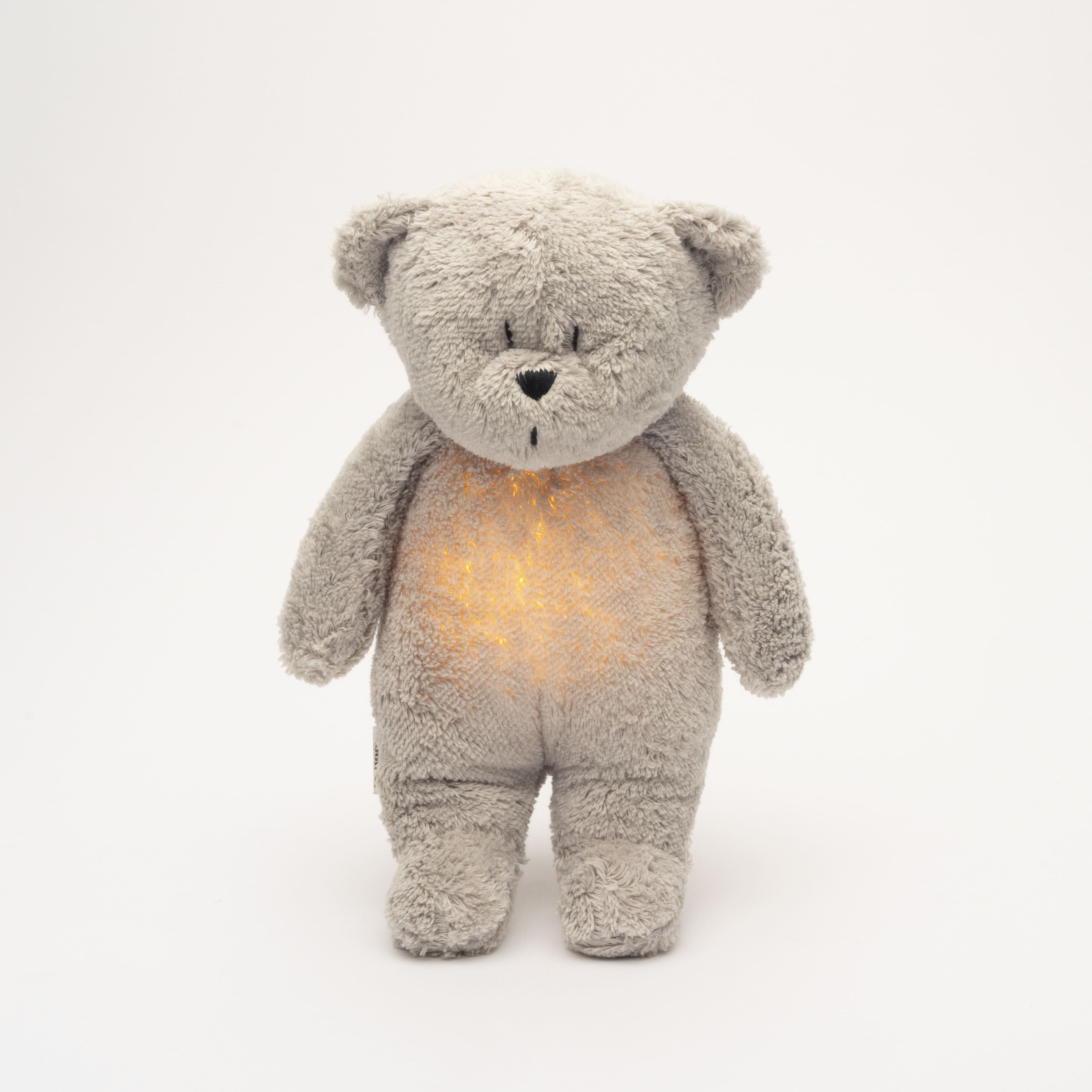 Moonie Humming bear in organic cotton with nightlight, Grey