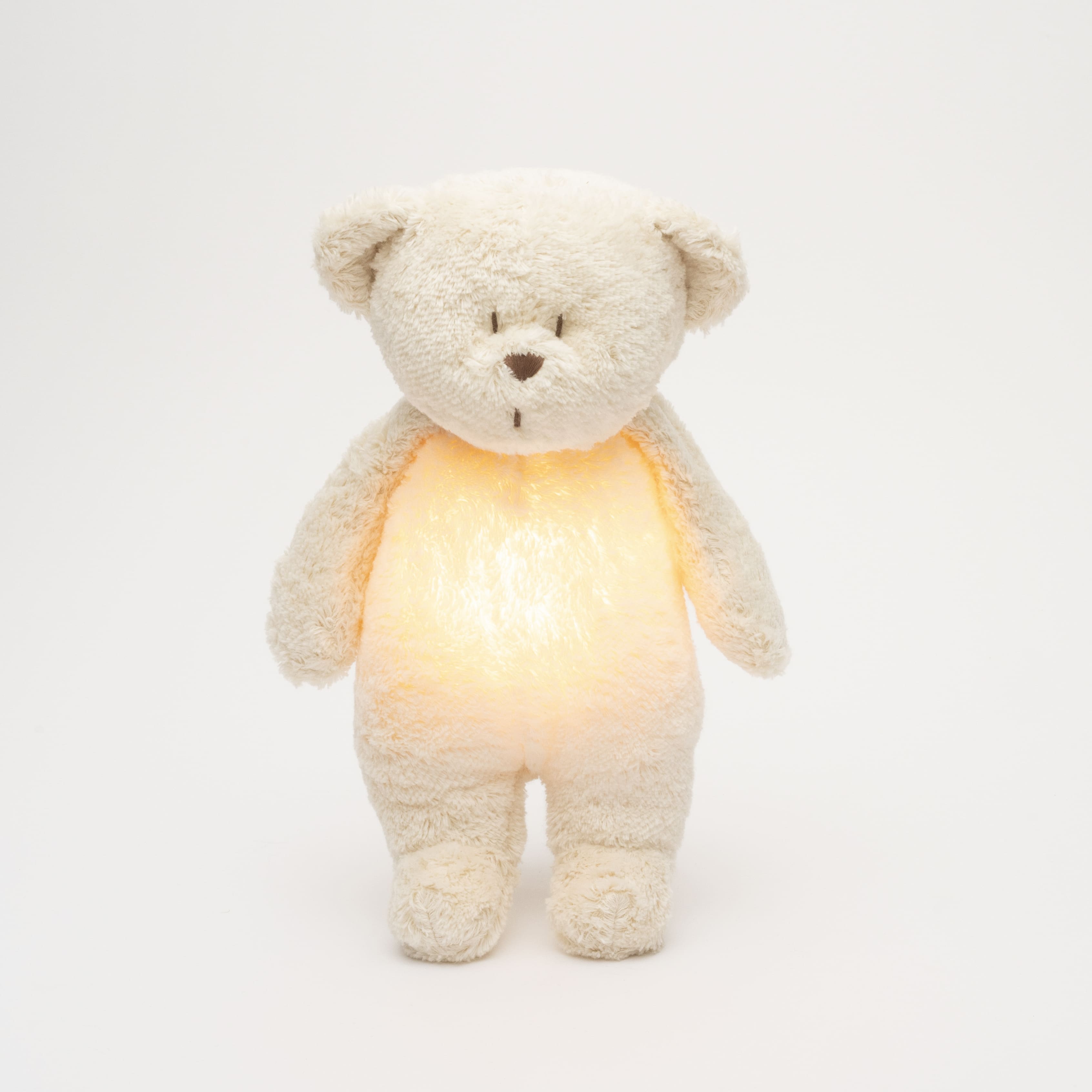 Moonie Humming bear in organic cotton with nightlight, Polar