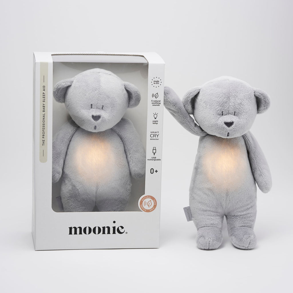 Moonie Humming bear with nightlight, Silver