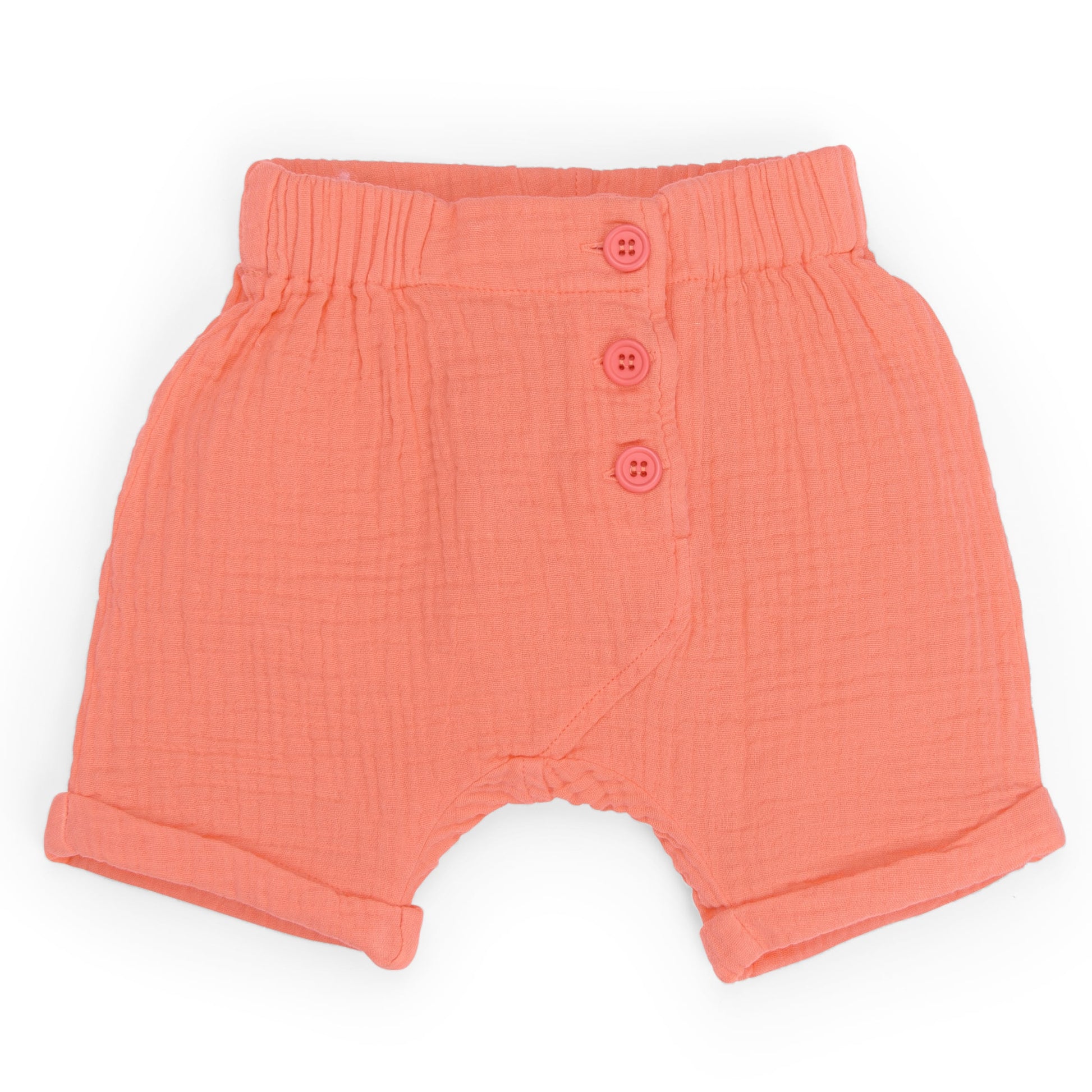 Pantaloncini in mussola di cotone corallo, Louis
