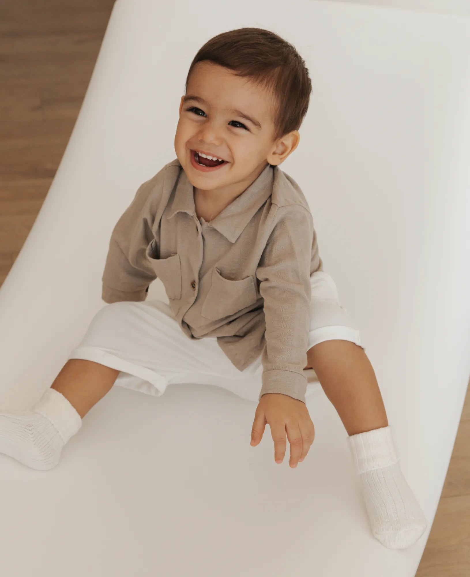 Pantaloni bermuda in bambù e cotone bio, Jeans white | Bamboom