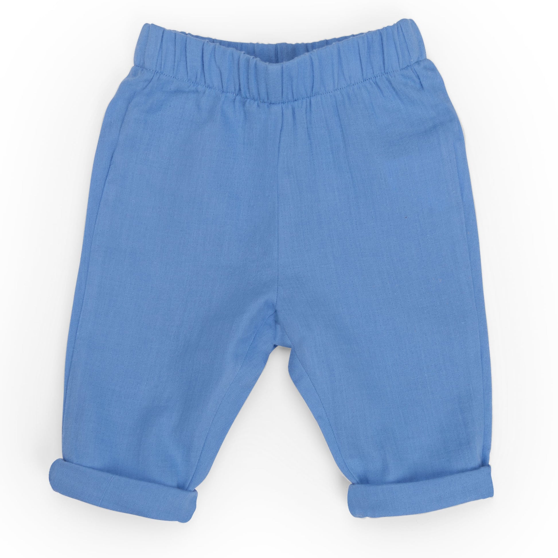 Pantaloni in mussola di cotone blu, Livio