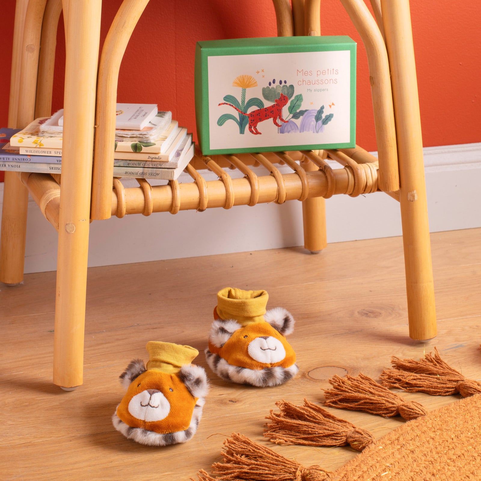 Leopard baby slippers, 0-6 months