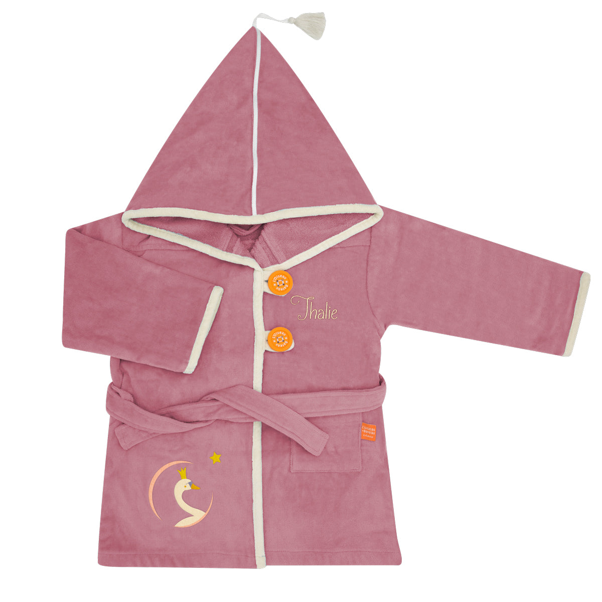 Custom kids’ terry bathrobe with name embroidery