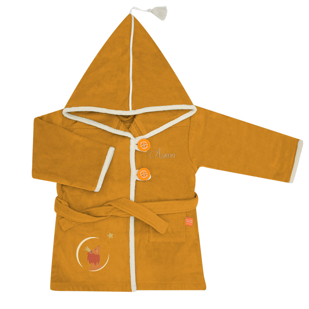 Custom kids’ terry bathrobe with name embroidery