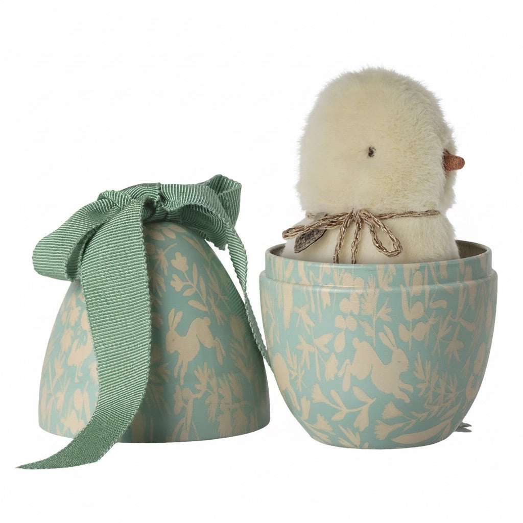 Piccolo uovo di Pasqua con pulcino peluche, Menta