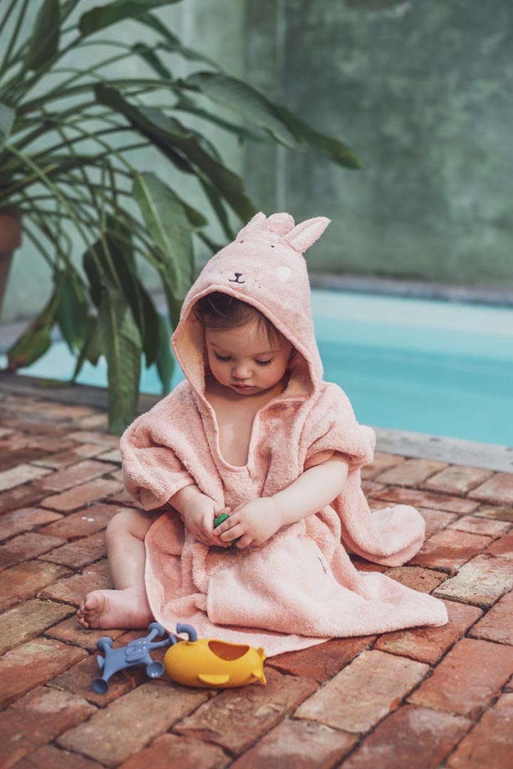 Poncho in cotone bio, Coniglio