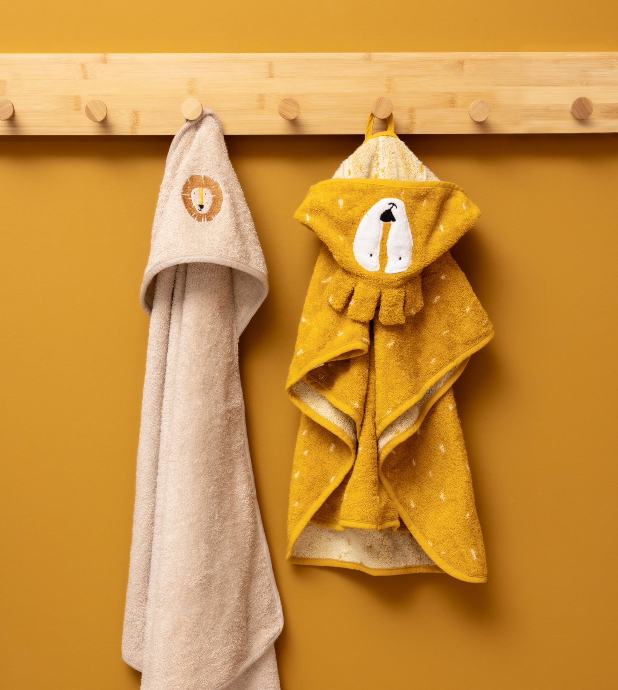 Poncho in organic cotton, Lion