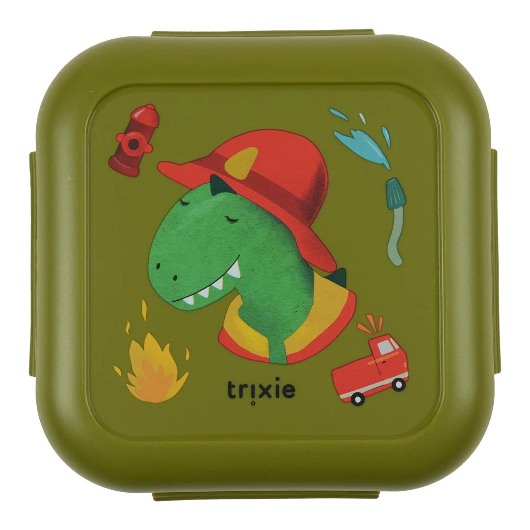 Porta merenda con clip, Pompiere Dinosauro