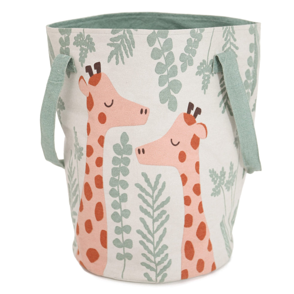 Large cotton toy basket - Giraffes