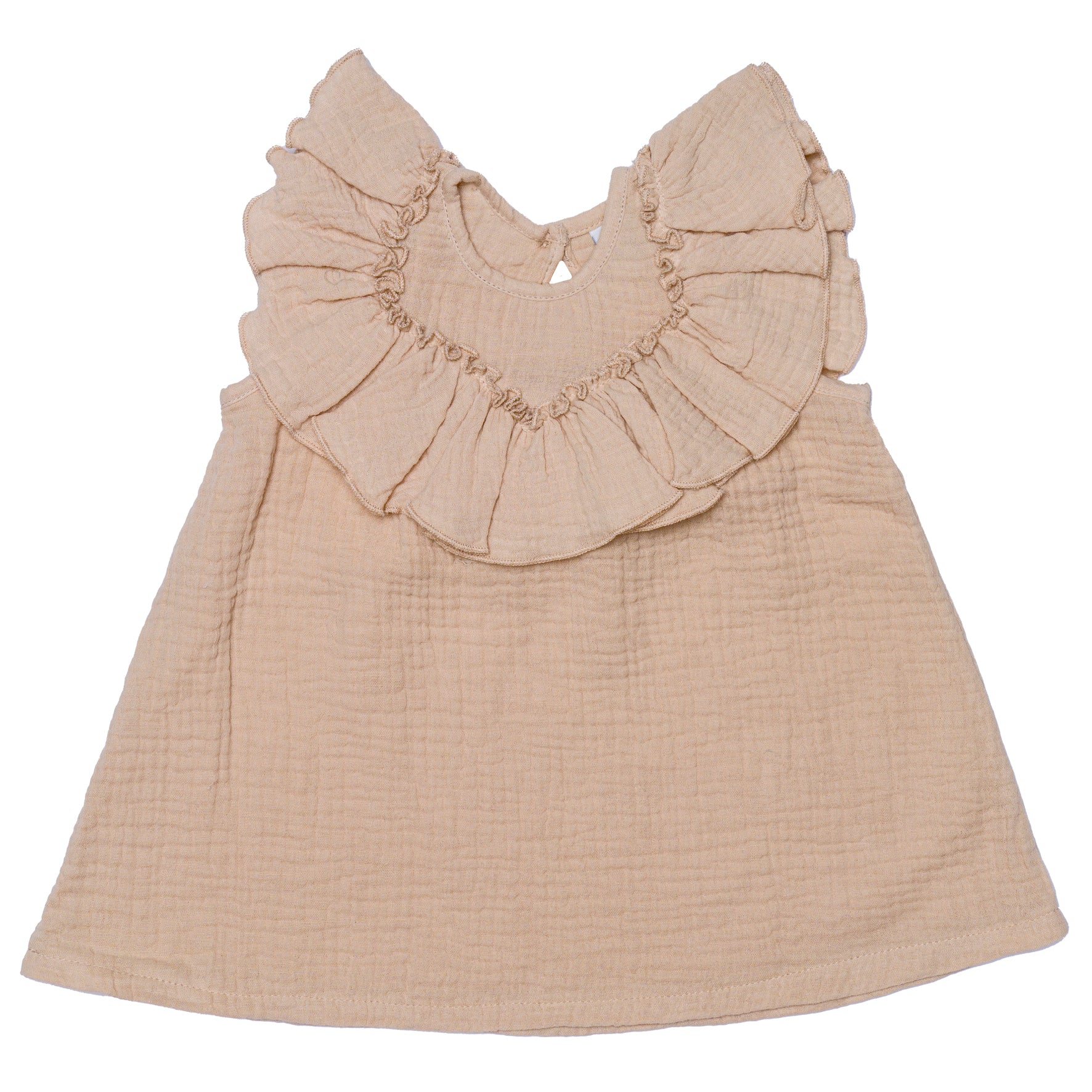 Abito svasato con maniche Beige