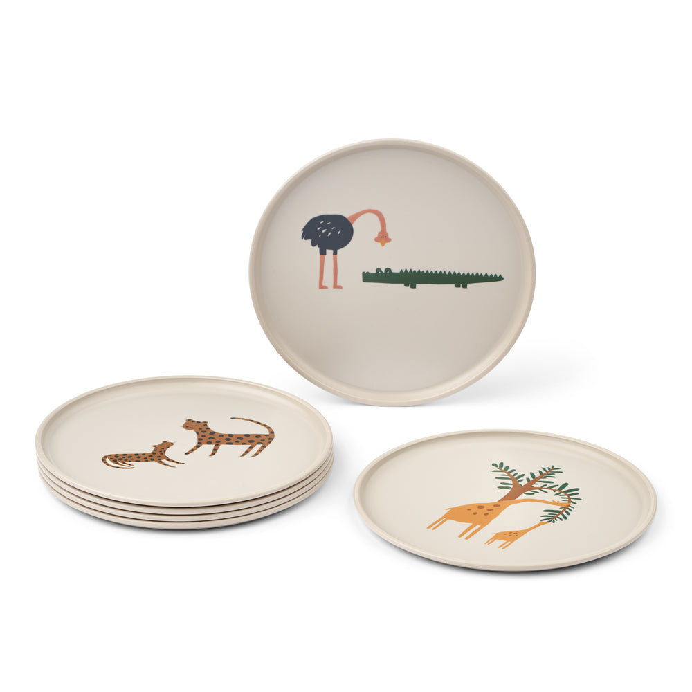 Set di piatti (6 pz), Animali