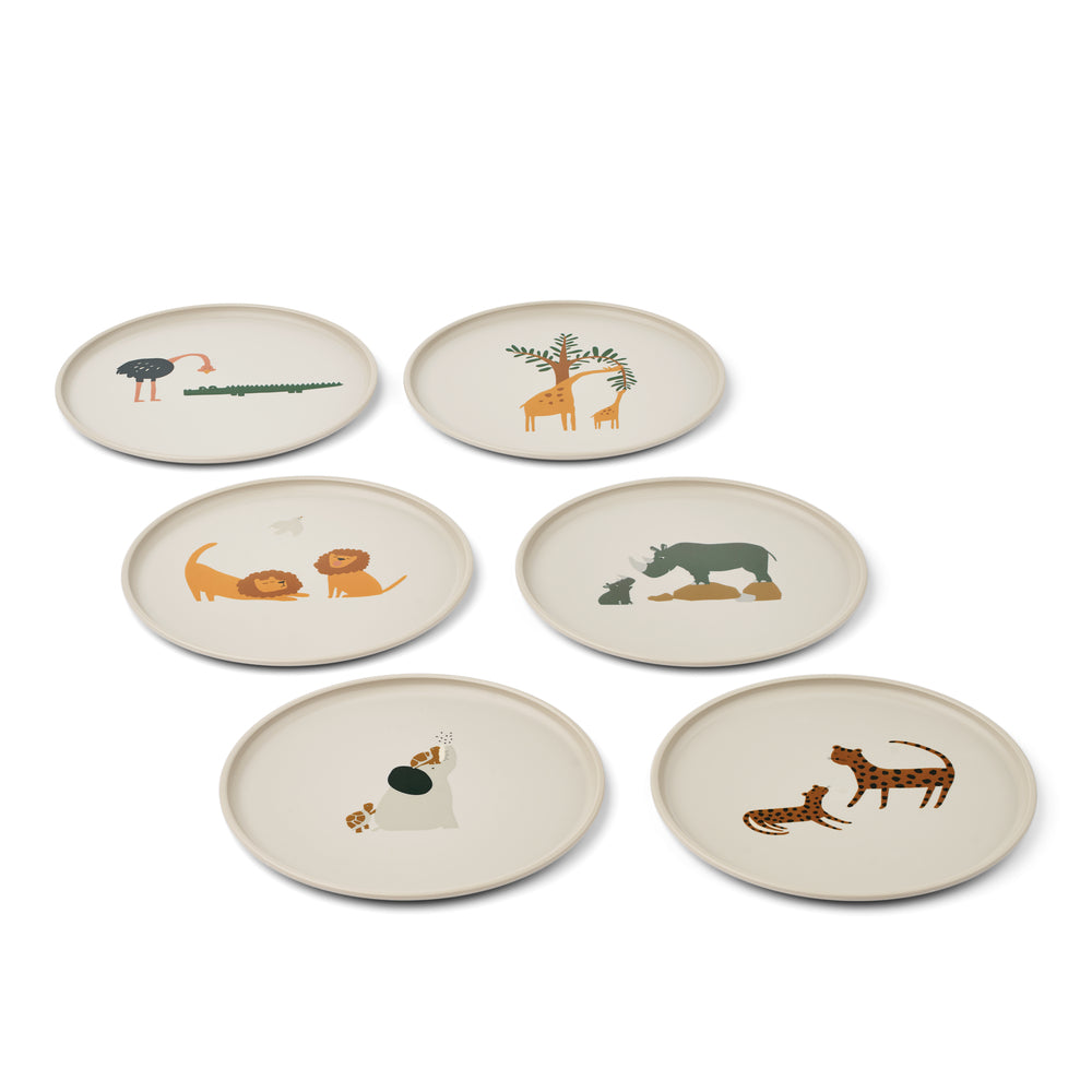 Set di piatti (6 pz), Animali