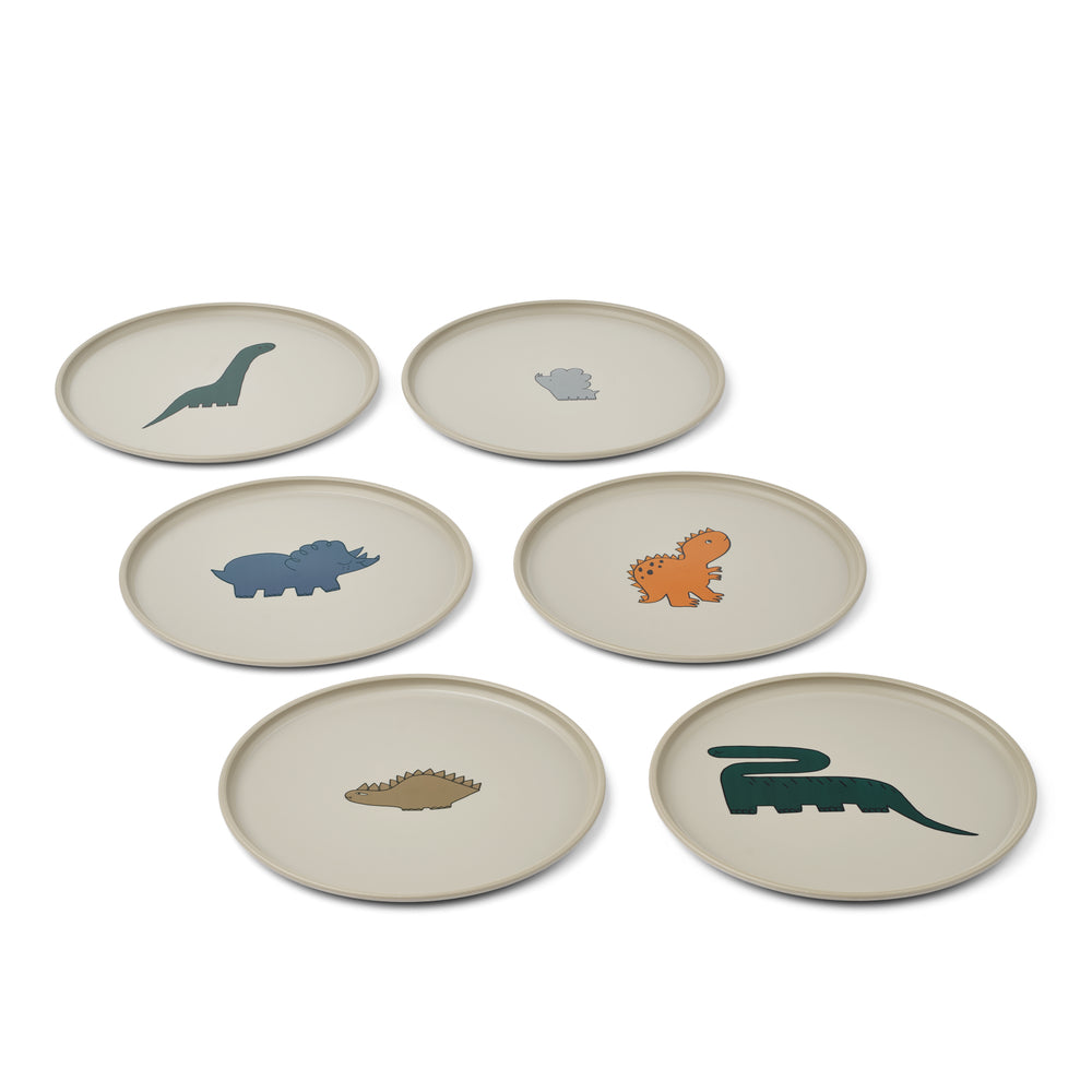 Set of plates (6 pcs), Dinosaurs