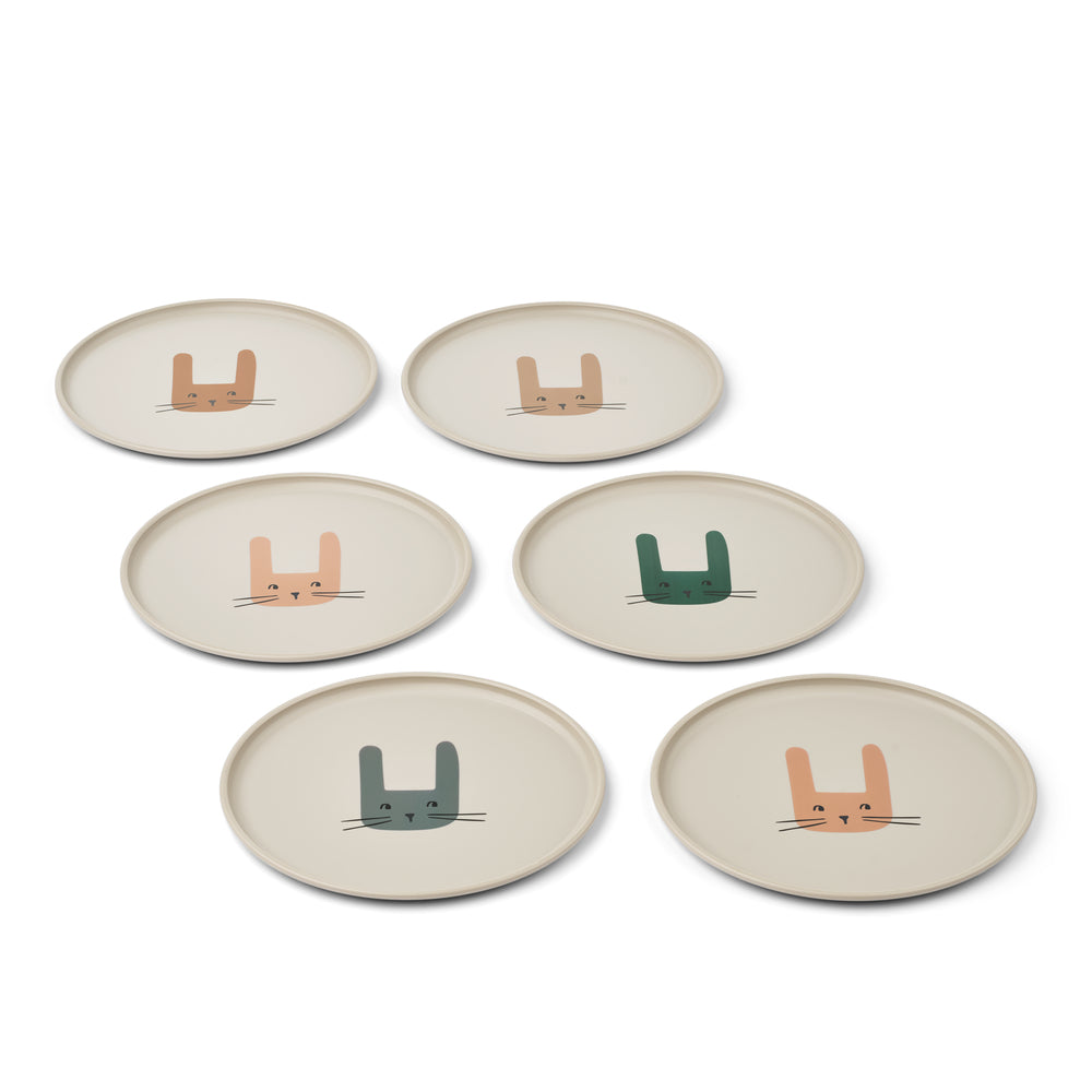 Set of plates (6 pcs), Rabbits