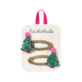 Fermagli con alberi di Natale glitterati Rockahula