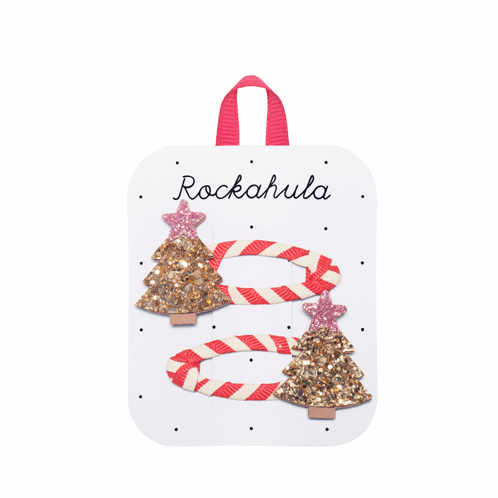 Fermagli con alberi di Natale a righe Rockahula
