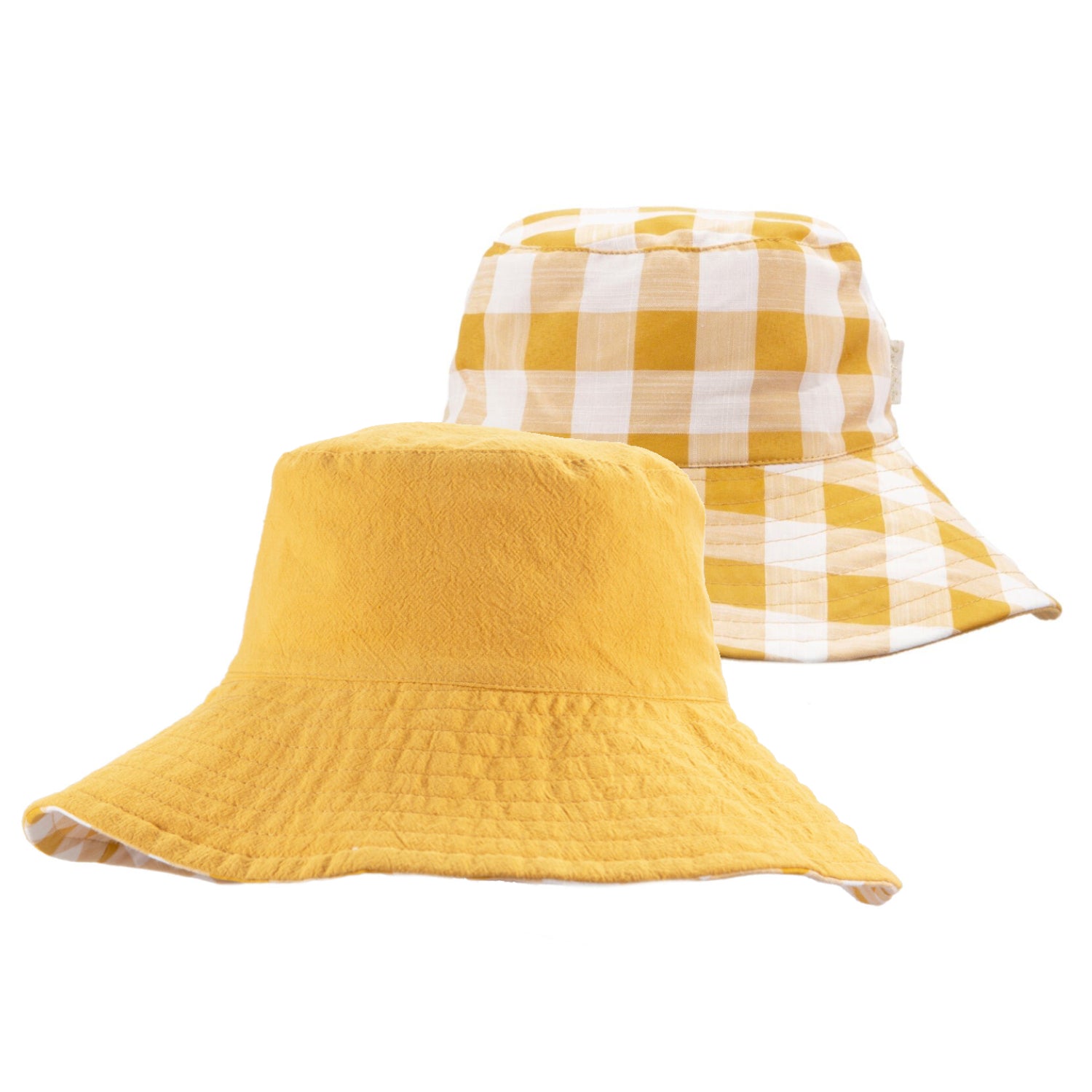 Cappello da pescatore reversibile, Quadretti ocra (3-6 anni) Rockahula