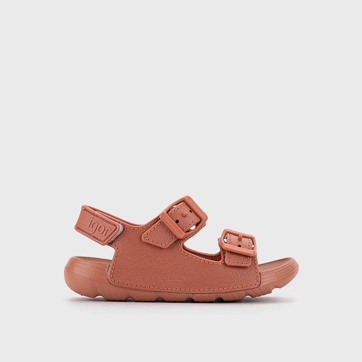 Lightweight and flexible sandals in soft rubber, Maui Terracotta