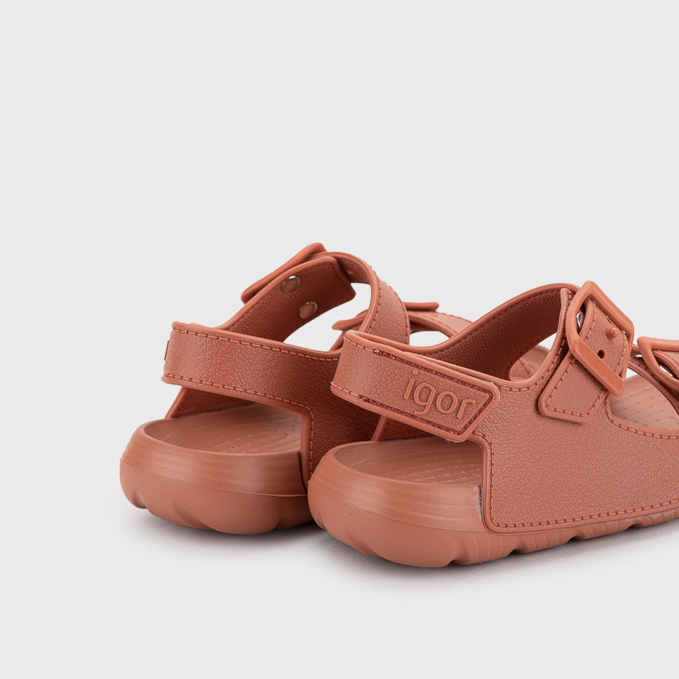 Lightweight and flexible sandals in soft rubber, Maui Terracotta
