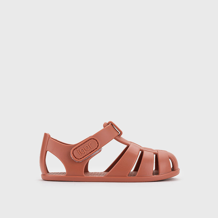 Beach sandals barefoot concept, Terracotta