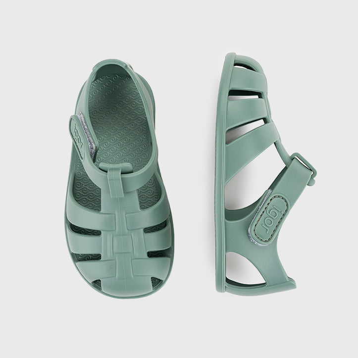 Barefoot concept beach sandals, Green