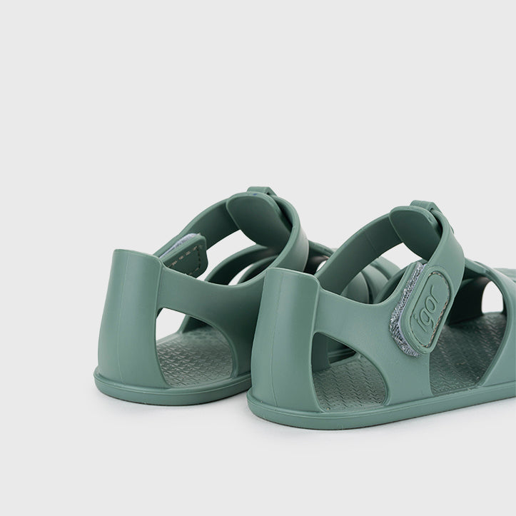 Barefoot concept beach sandals, Green