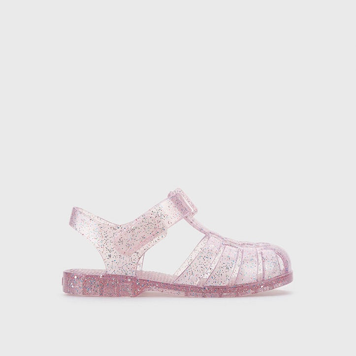 Sandali da mare trasparenti glitter, Rosa