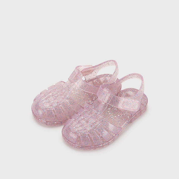 Sandali da mare trasparenti glitter, Rosa