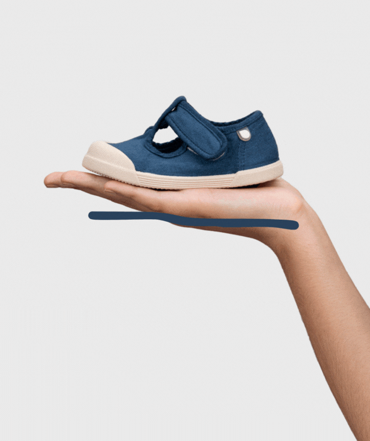 Scarpe in tela a T, Marino