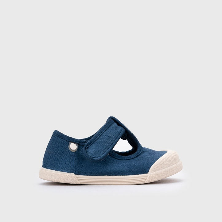 Scarpe in tela a T, Marino