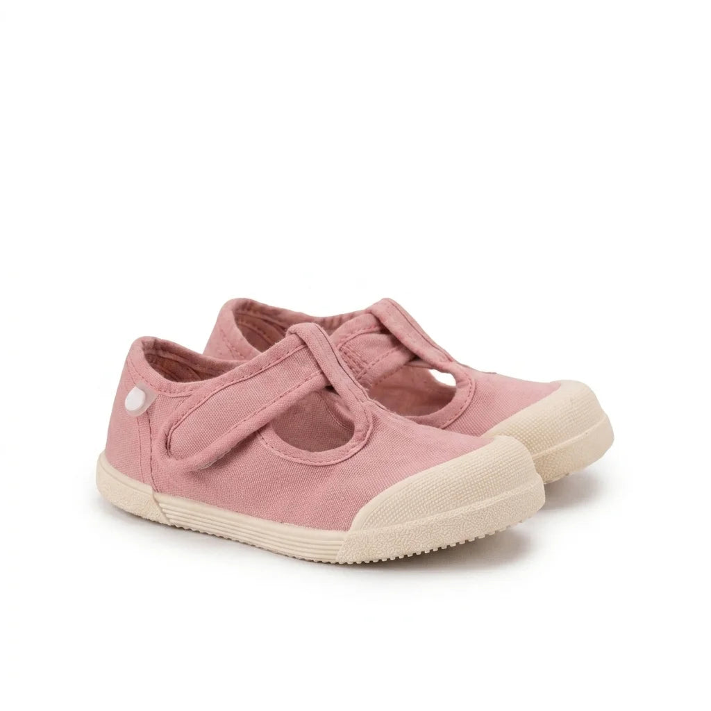 Scarpe in tela a T, Nuevo Rosa