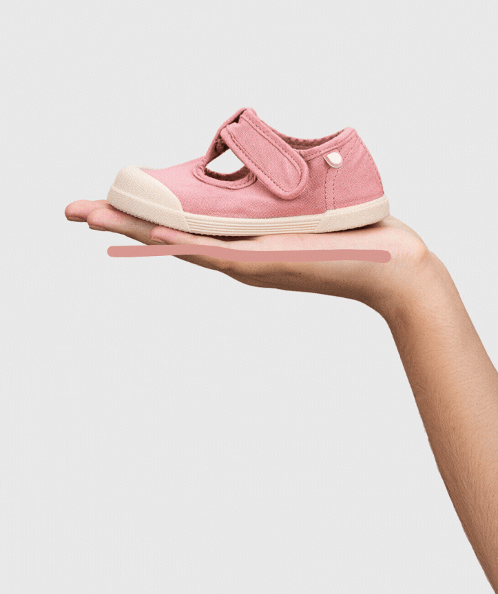 T-bar canvas shoes, New Pink
