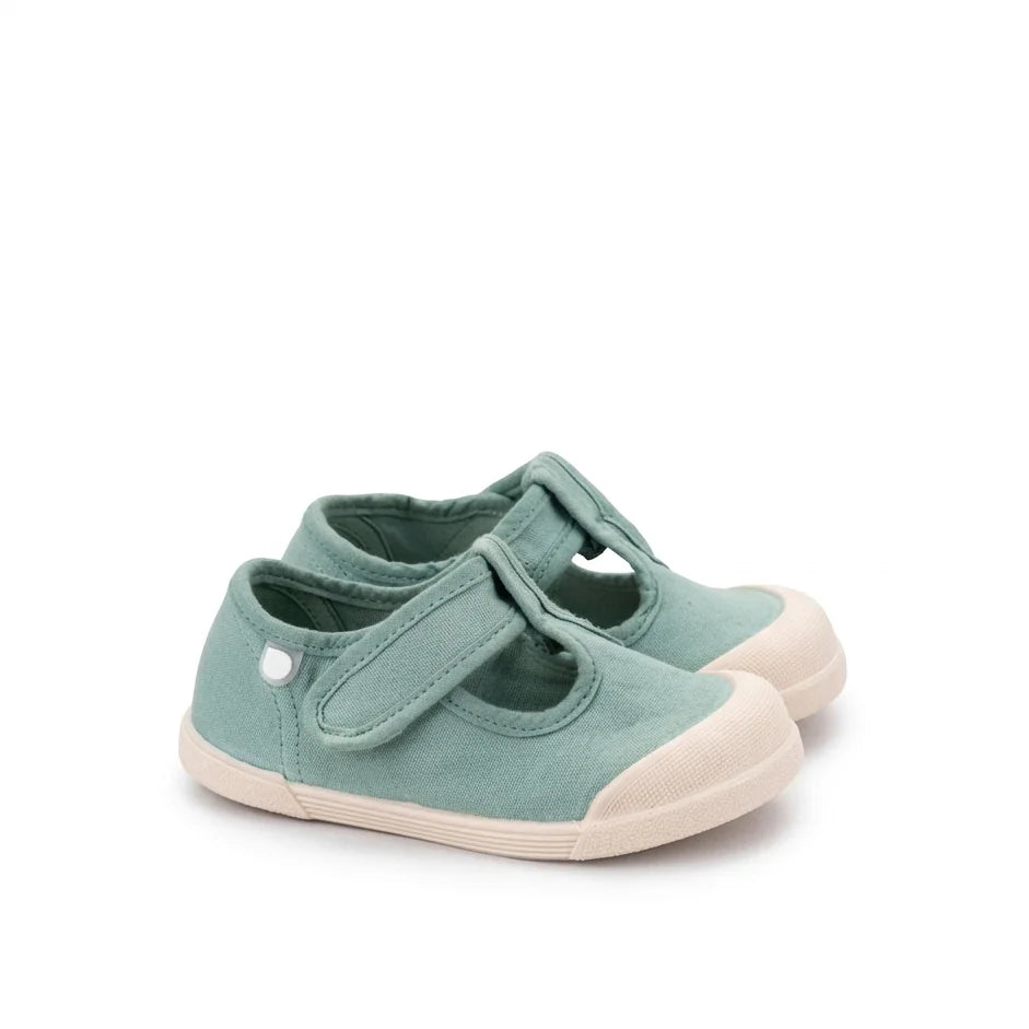 Scarpe in tela a T, Matcha