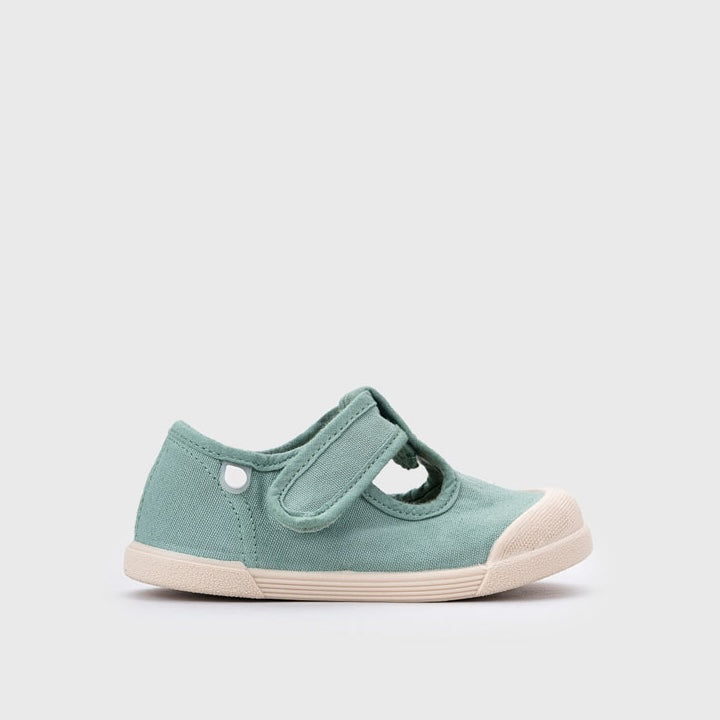 Scarpe in tela a T, Matcha
