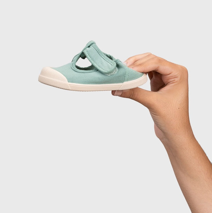 Scarpe in tela a T, Matcha