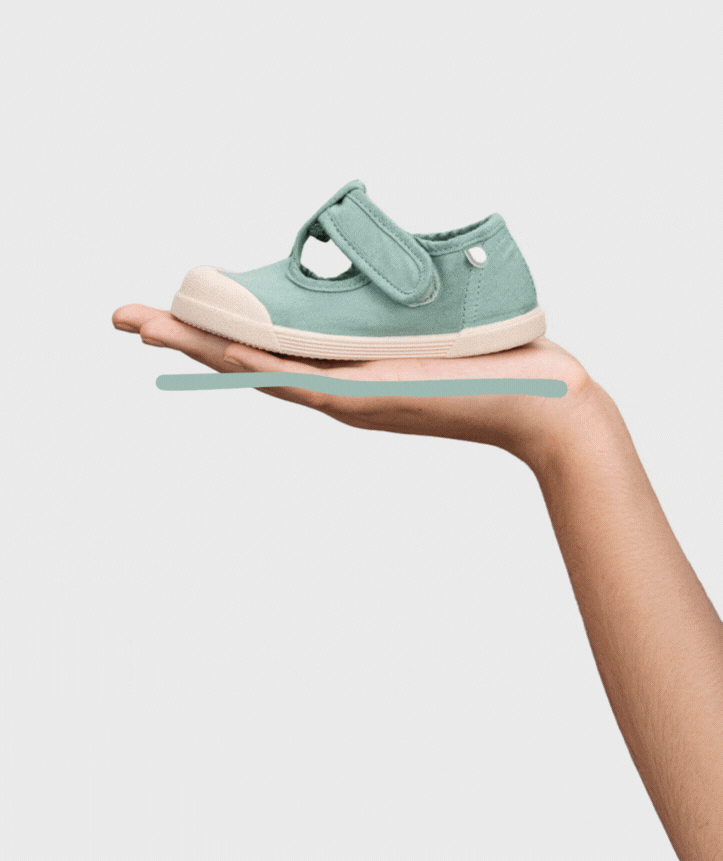 Scarpe in tela a T, Matcha